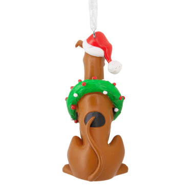 Scooby-Doo Hanging Ornament with Wreath & Santa Hat